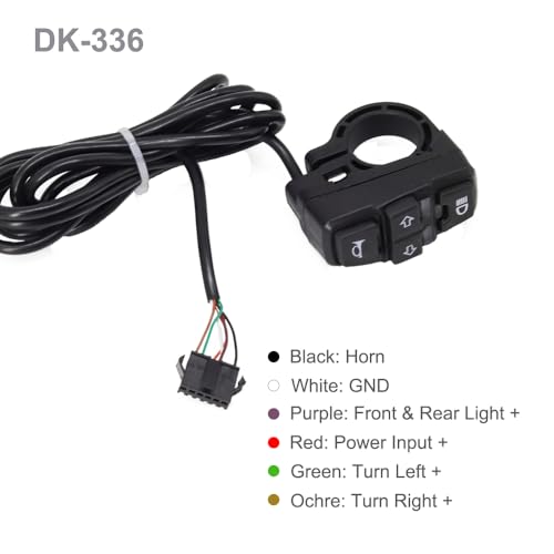 EBike Turn Signals Light Kit, Front Headlight 400 Lumens, Rear Taillight 80mm Hole Spacing (Mounting Bracket to Fit 50mm Rack Holes), Handlebar Control Switch, for E-Bike and Electric Scooter 12V-48V