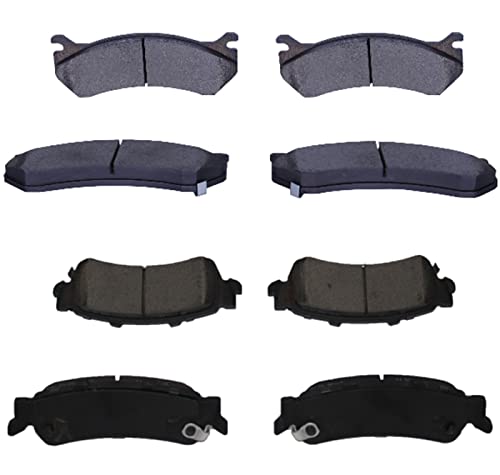 Replacement for Front and Rear Brake Pads Ceramic Silverado 1500 1999-2006,GMC SIERRA 1500 1999-2006,ASTRO 2003-2005,GMC SAFARI 2003-2005,TAHOE 2000/2001,GMC YUKON 2000/2001 (D785,D792) - style: D785-D792