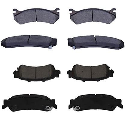 Replacement for Front and Rear Brake Pads Ceramic Silverado 1500 1999-2006,GMC SIERRA 1500 1999-2006,ASTRO 2003-2005,GMC SAFARI 2003-2005,TAHOE 2000/2001,GMC YUKON 2000/2001 (D785,D792) - style: D785-D792