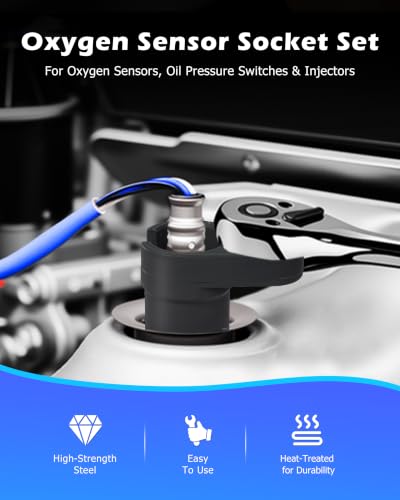 DAYUAN 21Pcs Oxygen Sensor Socket Set, Oil Pressure Sending Unit Socket Set - size: 21Pcs-Blue