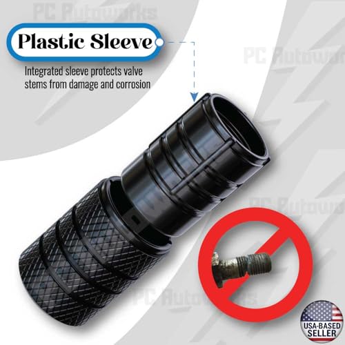Aluminum Tire Valve Stem Caps – Anti-Rust, Premium Anodized Aluminum, Corrosion-Resistant, Easy Install, Universal Fit for Car, Truck, Bike, SUV – 1 Pack/Set of 4 (Onyx Black) - color: ONYX BLACK