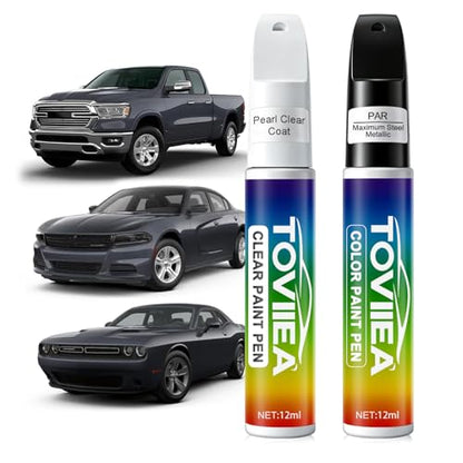 Maximum Steel Metallic(PAR) Touch Up Paint for Dodge Ram - color: (PAR)Maximum Steel Metallic for 2013-2021 RAM 1500/2021 RAM 2500/2021 RAM 3500
