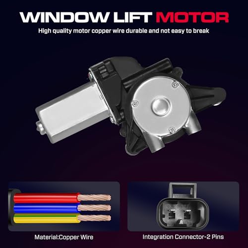 Rear Driver Side Power Window Regulator with Motor (2 Pins) Fit for 1997-2005 Buick Century 1997-2004 Regal, 1998-2002 Oldsmobile Intrigue, 741-710 - size: Rear Driver (LH)