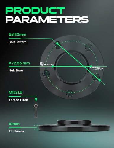 YHTAUTO 5x120 Hub Centric Wheel Spacers 10 mm for BMW - size: 10 MM Thickness, style: 4 PCS