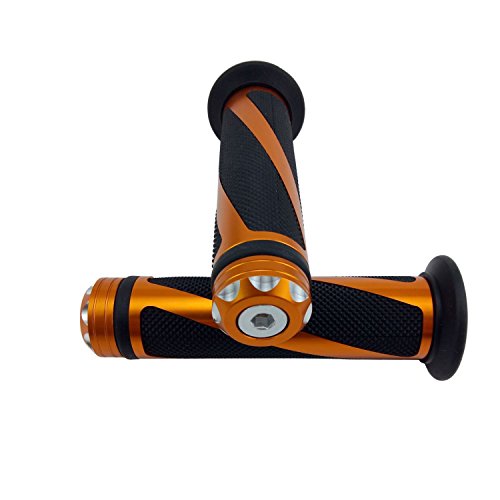 Universal Motorcycle Rubber Gel Handlebar Hand Grips for 7/8" Bar End Handle Bars Sports Bikes - color: Golden