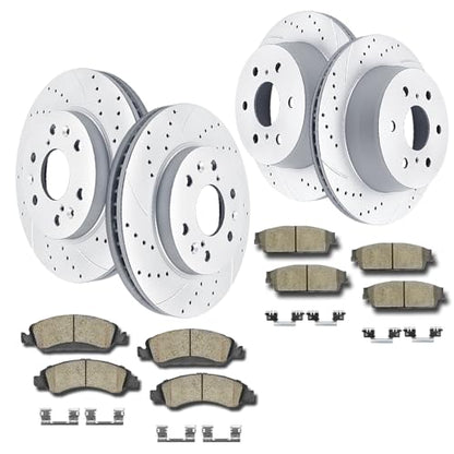 Acinoparts Front and Rear Brake Kit for Cadillac Escalade - size: ABK00201