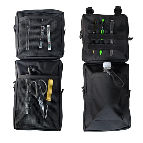 2 Pack ATV Fender Bags, Detachable Saddle Bag ATV Gear Bags Water-resistent Motorcycle Bag Compatible with Sportsman Scrambler TRX FourTrax Outlander Grizzly UTV Hanging Storage Bag Black - color: Black