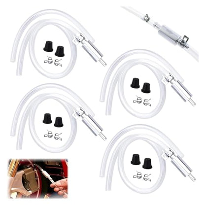 4 PCS Brake Bleeder Hose, Motorcycle Brake Bleeder Kit, One Way Check Valve Tube Bleeding Tool Kit for Hydraulic System Bleeding for Car Motorcyle Clutch,Soft Tube with Metal Clips
