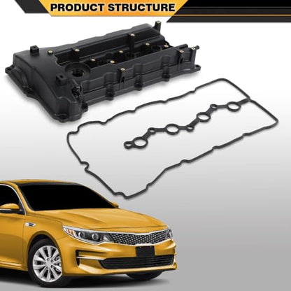 CNNELL Engine Valve Cover w/Gasket Compatible with Hyundai Sonata 2011-2015/ Fit Hyundai Tucson 2010-2013/ Fit Kia Forte 2010-2013