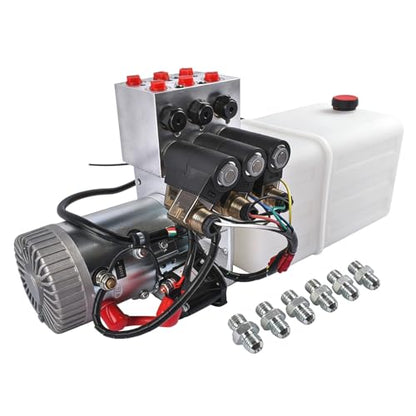 6 Quart 6 Way Hydraulic Pump for Dump Trailer Car Lifting
