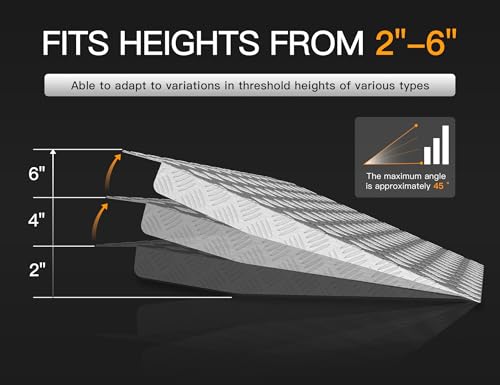 31" x 25" Aluminum Threshold Ramp for Doorways, 550 lbs Capacity - size: 31"x24.5" for 2"-6"