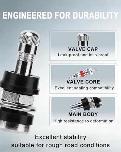 Riseuvo TR416 Metal Clamp-in Tire Valve Stems, 25Pcs