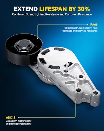 PHILTOP Belt Tensioner Assembly for 2005-2008 Audi A4 Quattro 2.0T - size: for Audi A4 Quattro 2005-2008