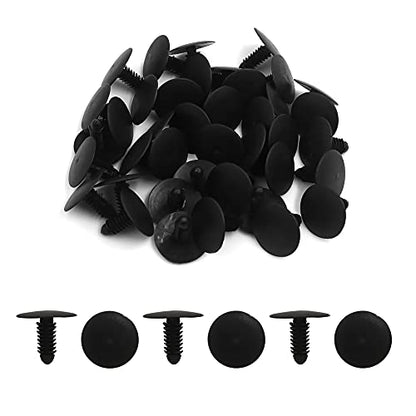 uxcell 40 Pcs 6mm Hole Dia 25mm Head Plastic Rivets Fastener Push Clips for Car