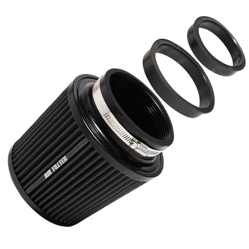 3" 3.5" 4" Inlet Car Replacement Cold Air Intake Filter 76mm 89mm 102mm 3 Sizes in 1 High Flow Performance Cone Air Filter (Black) - color: Black