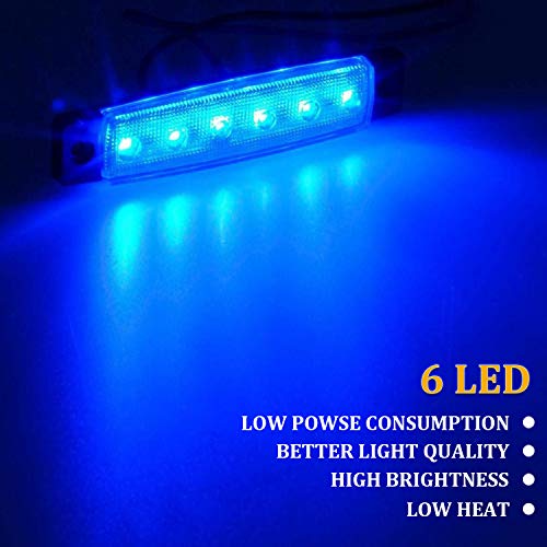 PSEQT 10 Pcs LED Rock Strip Lights Car Exterior Underglow Wheel Fender Well Lighting Kits Waterproof for Golf Cart Wrangler Offroad Truck RV UTV ATV Snowmobile (Blue) - color: Blue