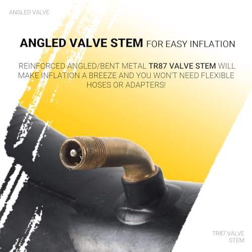 AR-PRO 4.10/3.50-5 Heavy Duty Replacement Inner Tube with TR-87 Bent Valve Stem (2-Pack) - for Wheelbarrows, Mowers, Hand Trucks and More - size: 4.10/3.50-5