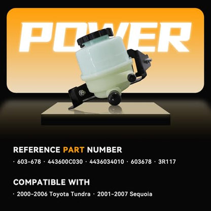 603-678 Power Steering Reservoir Tank with Cap & Bracket - size: 603-678