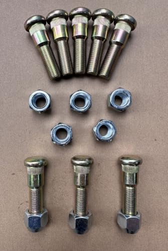 8pcs Lug Nuts with Drive in Trailer Wheel Hub Stud 9/16-18 x 2.28 in. UHL 0.686 in Knurl Replacement for 7-132 Dexter 5200 6000 7000 lb Hubs