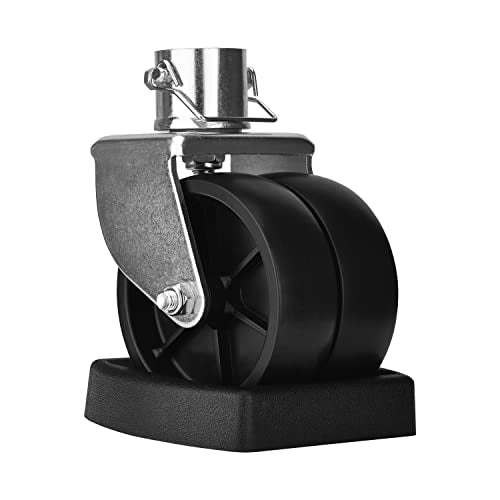 Rockane Dual 6'' Trailer Jack Swivel Caster Wheel Replacement with Rubber Wheel Chock，2000LBs Capacity with Pin for Boat Hitch Camper for Soft Ground Roll - Perfect Matching Jack Wheel Dock - size: 2000LBs Black with Chock