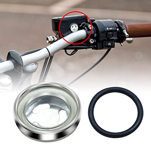 6Pcs Motorcycle Brake Sight Glass 18mm Universal Motorbike Master Brake Cylinder Rear Brake Pump Oil Mirror Sight Lens Gasket Front Rear Replacement