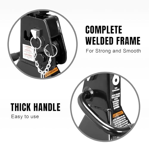 Big RED Jack Stands 6 Ton with Double Locking, 14.2-23.8 inch Adjustable Height for Lifting Cars, SUV, Van, 12000 lb Capacity, 1 Pair - size: 6t double locking black