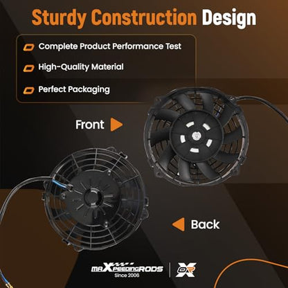 maXpeedingrods 7" inch Universal Electric Radiator Cooling Fan 12V 80W - size: 7 inch
