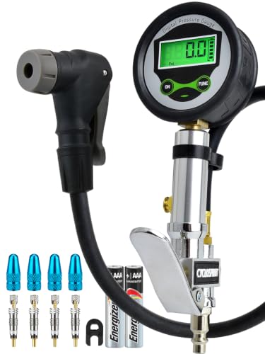Presta Valve Air Chuck, Digital Bike Tire Inflator Gauge for Air Compressor - size: Digital 2.5"