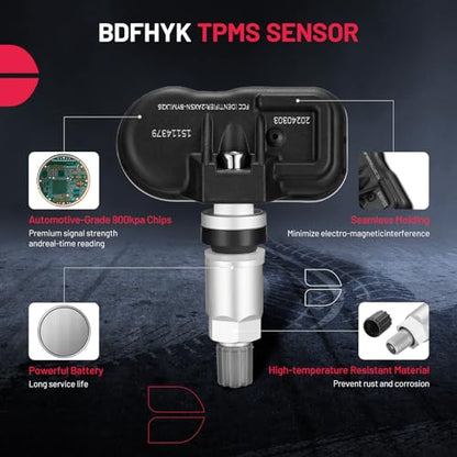 BDFHYK 315MHZ TPMS Sensors Compatible with Chevy GMC, Compatible with Cadillac GM Tire Pressure Monitoring System Replaces# #15114379 15122618 8151226180 4 Pack - style: 15122618