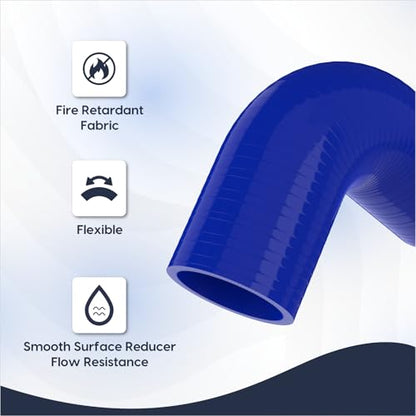 Endure 90 Degree Silicone Elbow Intake Hose 4-Ply, 2.25"(57mm) - Blue - color: Blue, size: ID - 2.25Inch(57mm)
