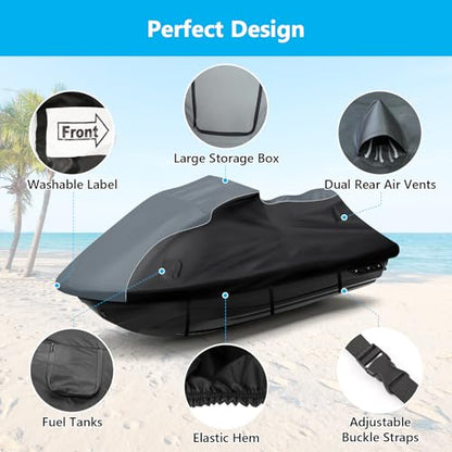 Jet Ski Cover for Yamaha EX Deluxe/Sport 2017-2024, EXR 2017-2021 600D - size: For Yamaha 2017-2024 EX Deluxe/EX Sport 2017-2021