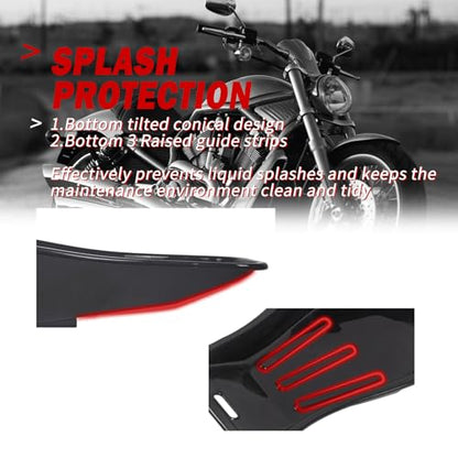 MOTO4U Oil Drain Pan Oil Change Storage Tray Container 2L for Low Profile Motorcycle Splash Repair Recovery