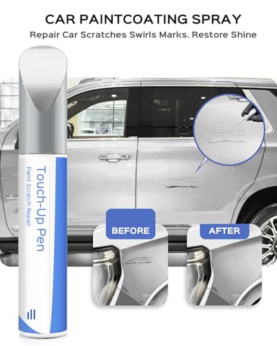 Silver Ice/Quicksilver/Switchblade Silver Metallic GAN/WA636R/WA8636/17 Touch Up Paint Exact-Match Compatible with GMC– Car Paint Scratch Repair Kit Automotive Paint Pen Professional Automotive Paint Pen for Scratches, Chips & Nicks - color: Silver Ice/Qu