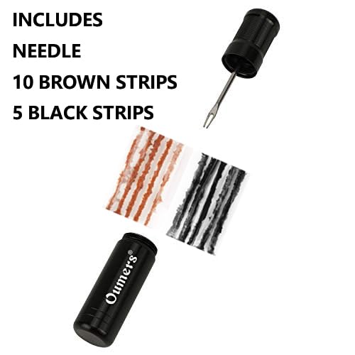 Oumers Tubeless Bike Tire Repair Tool Kit, Bike Tire Punctures with 5PCS Bacon Strips Plus Insertion Tool Tire Repair Fork Reamer - color: 15- 10 Orange, 5 Black