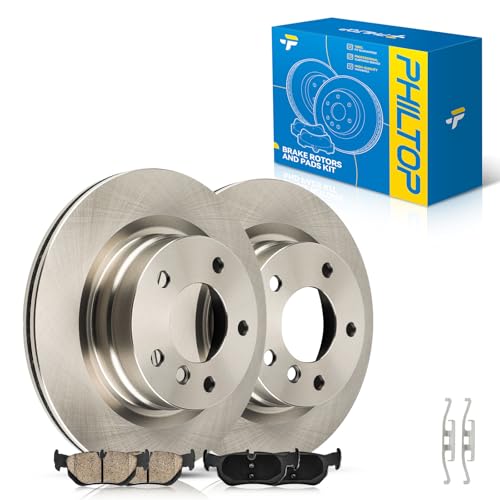 PHILTOP Rear Brake Pads and Rotors for BMW 328i 2007-2013, Vented Brakes and Rotors (11.81inch, 299.9MM) - size: BMW 328i 2007-2013 - Rear 34315-299.9mm