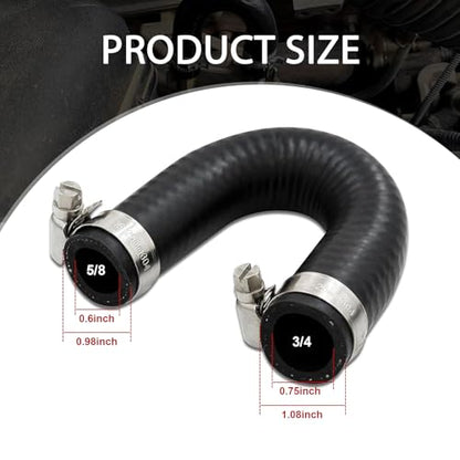 Car Hose with Clamp, Heater Core Crossover Coolant Bypass Hose Kit, Sealing Flexible Replacement OEM# 551699, Compatible with LS1 LSX LS2 LS3 LQ4 LQ9 Engines (Black)