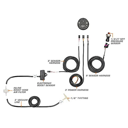GlowShift 10 Color Digital Dual Turbo Boost Vac & Pressure Gauge Kit