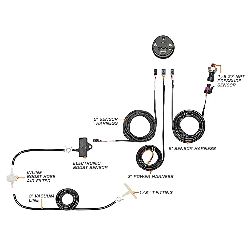GlowShift 10 Color Digital Dual Turbo Boost Vac & Pressure Gauge Kit