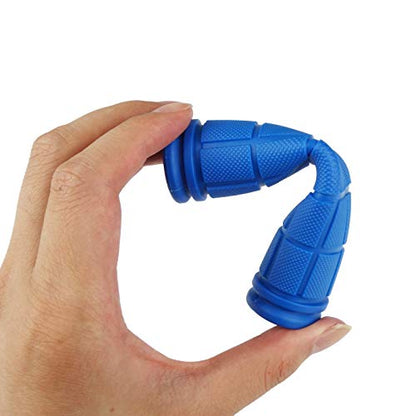2 Pack Bicycle Bike Handlebar Scooter Streamers,1 Pack Bicycle Bell and Bicycle Handle Bar Grips - color: Light blue bell+Blue bike streamers+ Blue bike grips