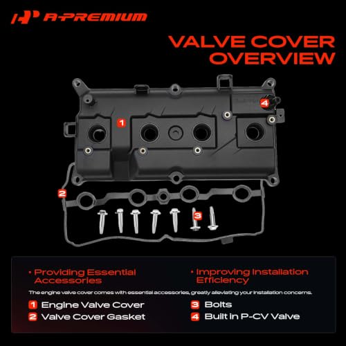 A-Premium Engine Valve Cover with Gasket & Bolts