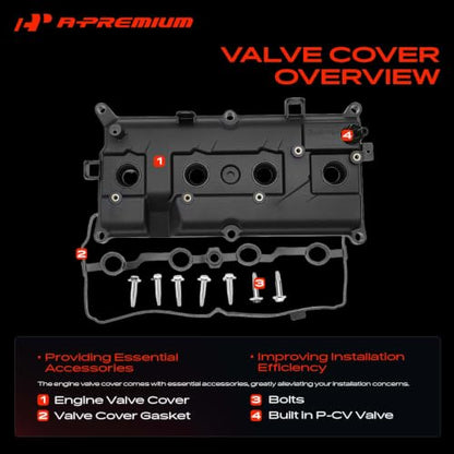 A-Premium Engine Valve Cover with Gasket & Bolts