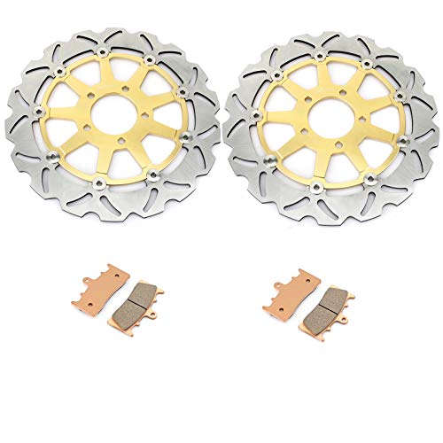 for Suzuki Hayabusa GSX1300R 99-07 GSXR750 96-99 GSXR 1000 01 02 TL1000R 98-02 Front Brake Disc Rotors Pads - color: Gold, size: GSX1300R 99-07 GSXR750 96-99 GSXR 1000 01 02