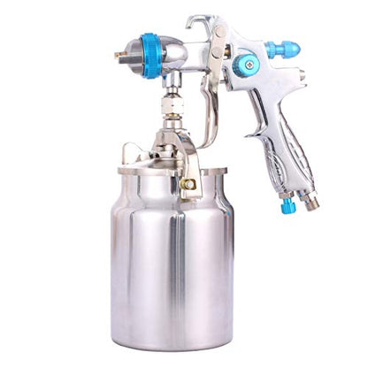 Professional HVLP Siphon Feed Spray Gun-1000cc Non-drip Paint Cup with Nozzle Tip Size 1.7mm