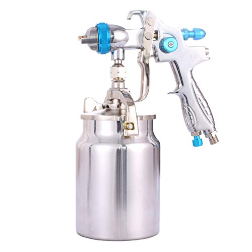 Professional HVLP Siphon Feed Spray Gun-1000cc Non-drip Paint Cup with Nozzle Tip Size 1.7mm