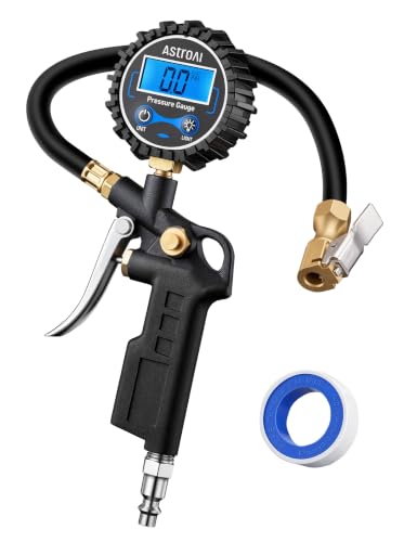 AstroAI Digital Tire Pressure Gauge with Inflator 3-250 PSI Fits 1/4" NPT - size: 1 Pack Standard, style: without case
