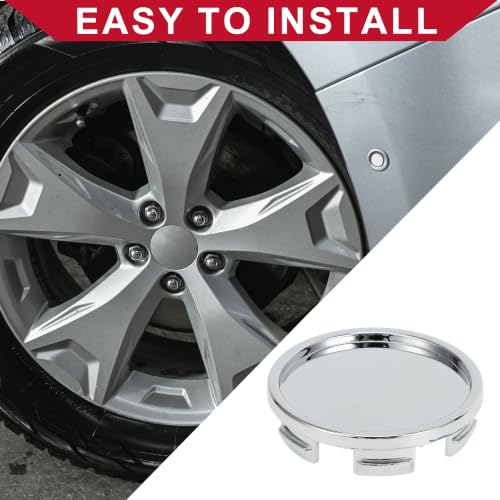 Universal Car Wheel Center Hub Cap/Rim Cover Hub Caps/for Most Cars/Snap-in Plastic 58mm 2.28" OD / 4 Pcs Chrome Silver Tone