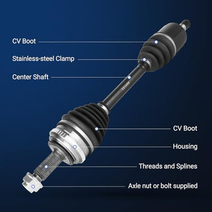 Autoround 664153 Front Right CV Axle Shaft Assembly Fit for Honda Accord 1998 1999 2000 2001 2002, L4 2.3L, Passenger Side, Replace# 66-4153, 44010S84A00