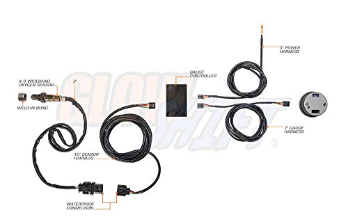 GlowShift Tinted Series Digital Wideband Air Fuel Gauge Kit, 2-1/16" 52mm