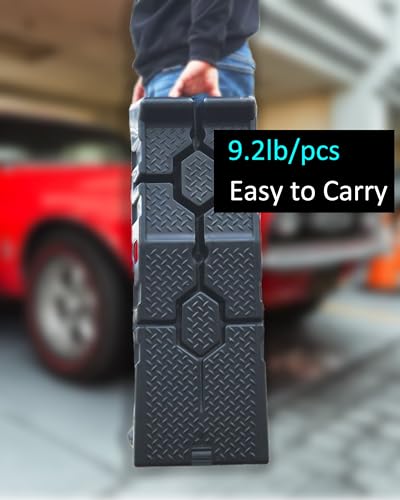 X-Haibei Pair Car Vehicle Ramps for Oil Changes or Home Garage Maintenance, 5500lb Load Rating Pair, Lifts Vehicles 6.3" High，Truck Service Ramps, Trailer Park