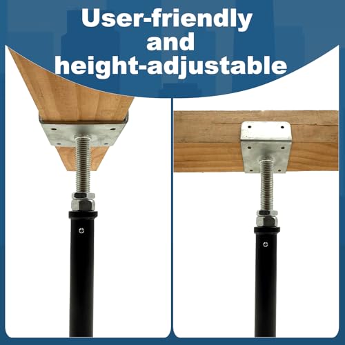 4 Pack U-Shaped Floor Jack - Adjustable Steel Beam Support for 4x2, 4x4, 4x6 Joists Heavy Duty Screw Jack with U-Head Telepost & House Jack.11-14.5 Inch Adjustment Range. - size: 11-15